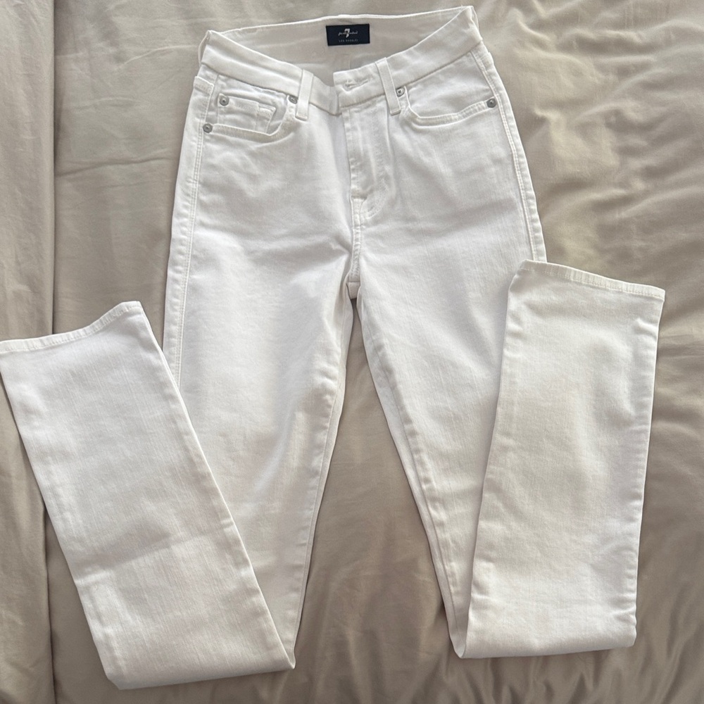 7 For All Mankind Women's White Straight Leg Jeans Size 23
